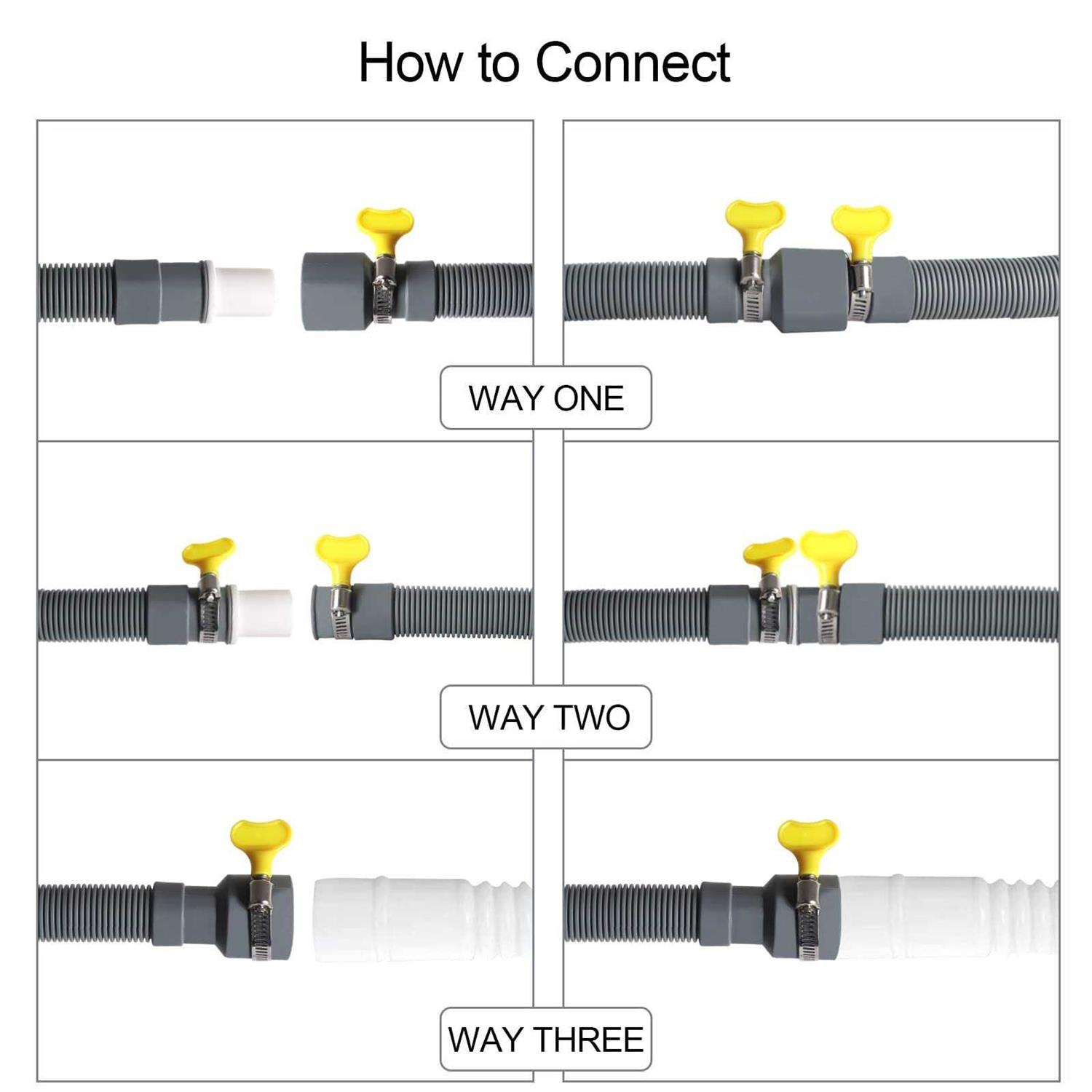 Universal Washing Machine Drain Hose Extension Kit Includes 16FT Corrugated and Flexible Washing Machine Drain Hose Replacement - Cheap Fitting