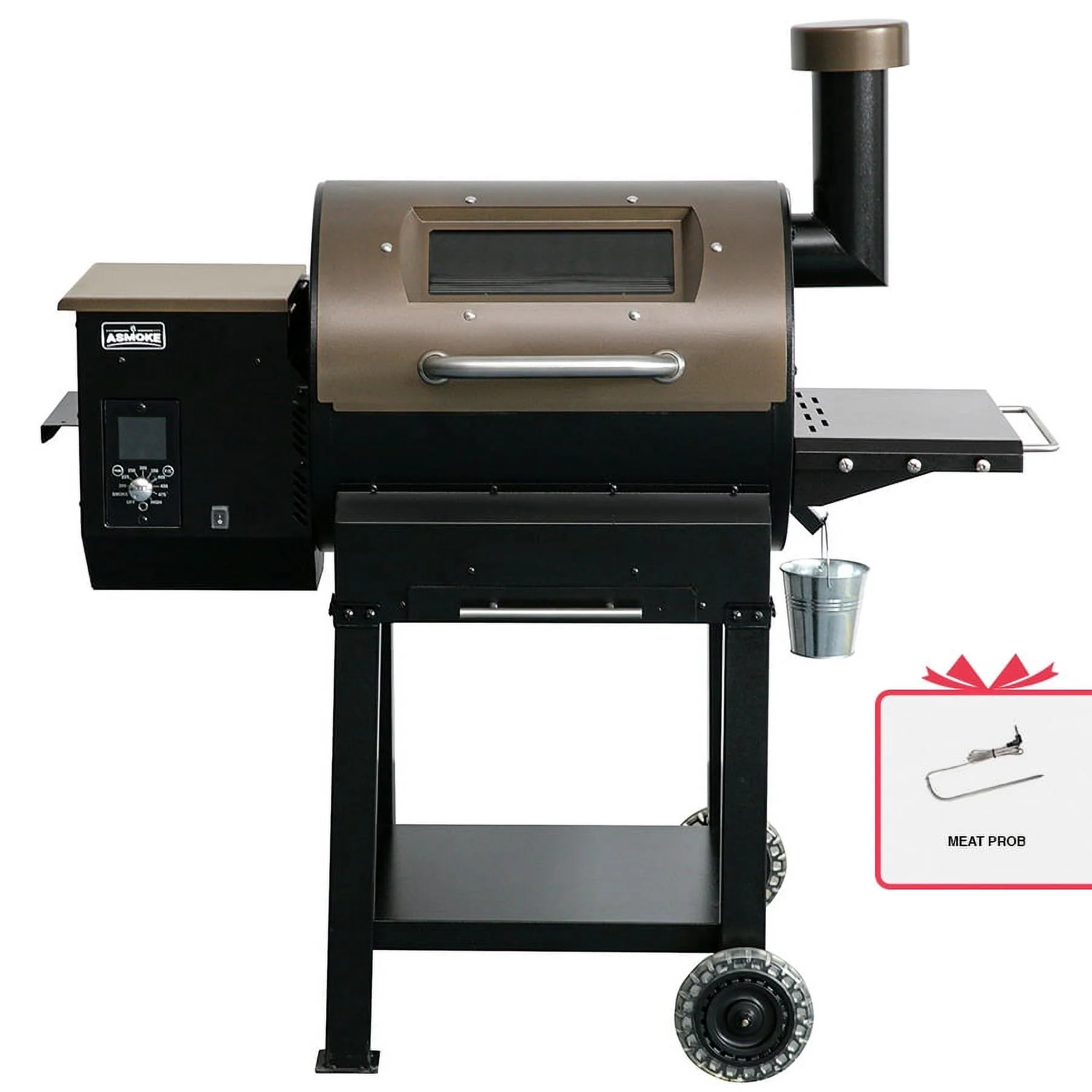 ASMOKE Wood Pellet Grill Smoker 515 sq. in., Bronze - Cheap Fitting