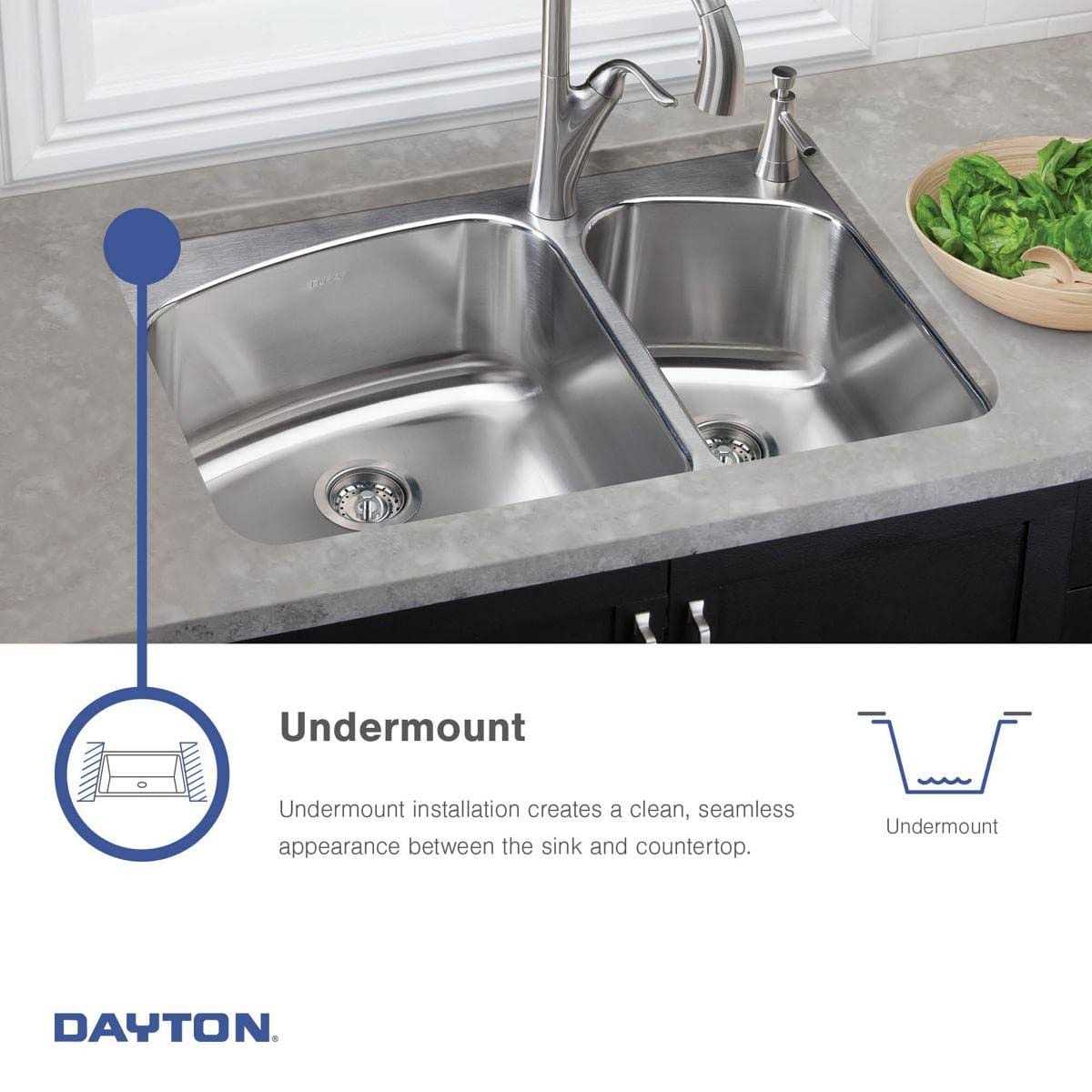 Elkay Dayton Stainless Steel 26-1/2 x 18-1/2 x 8 Single Bowl Undermount Sink DCFU2416 - Cheap Fitting