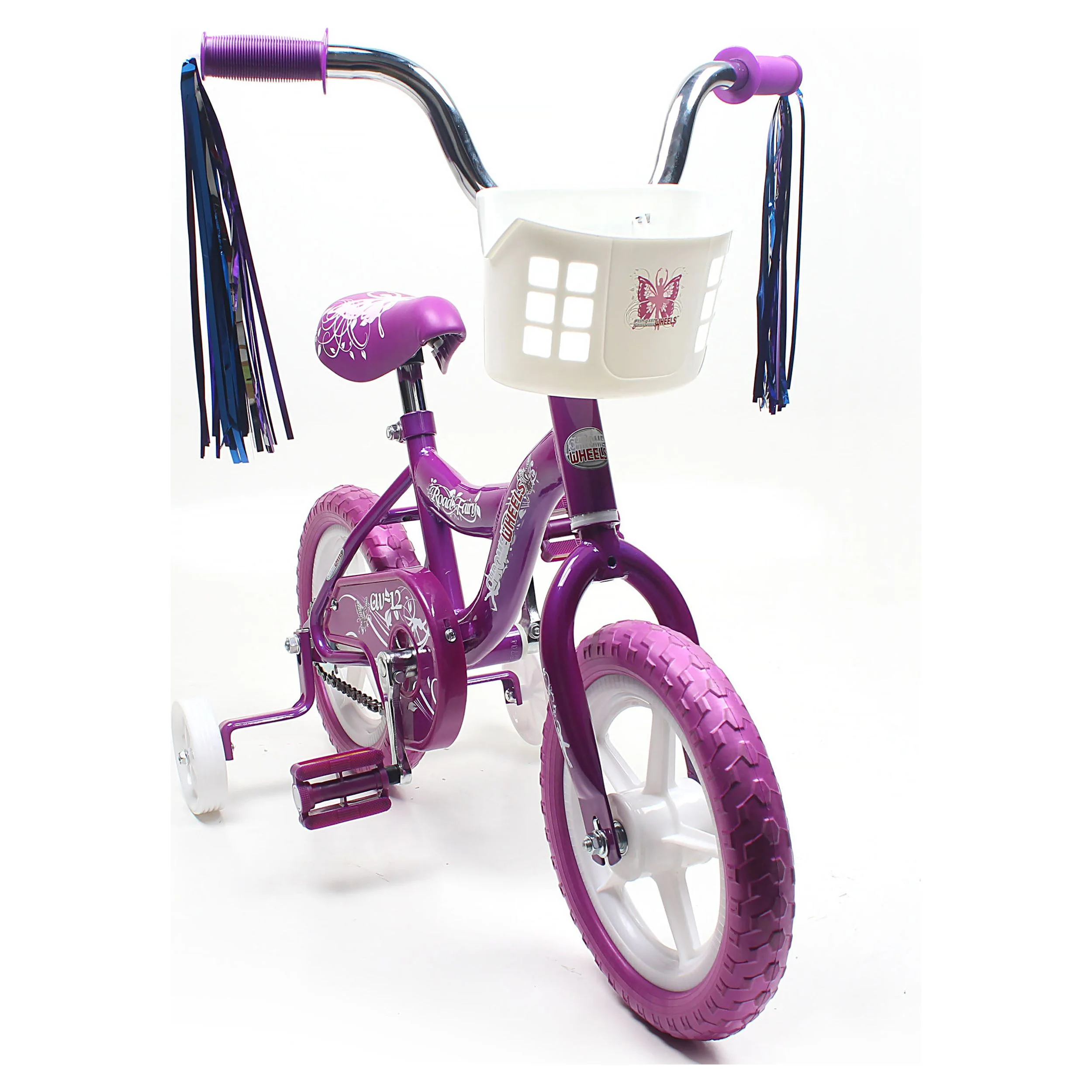 WonderPlay BMX 12 In. Kid's Bike for 2-4 Years Old, Bicycle for Girls with Front Basket, EVA Tires with Training Wheels and Coaster Brake, Purple - Cheap Fitting