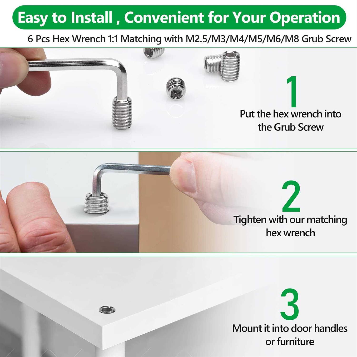 LuKaiSen Set Screws 330PCS 15 Size M2.5 M3 M4 M5 M6 M8 304 Stainless Steel Allen Head Socket Grub Screw Assortment kit with Internal Hex Drive - Cheap Fitting