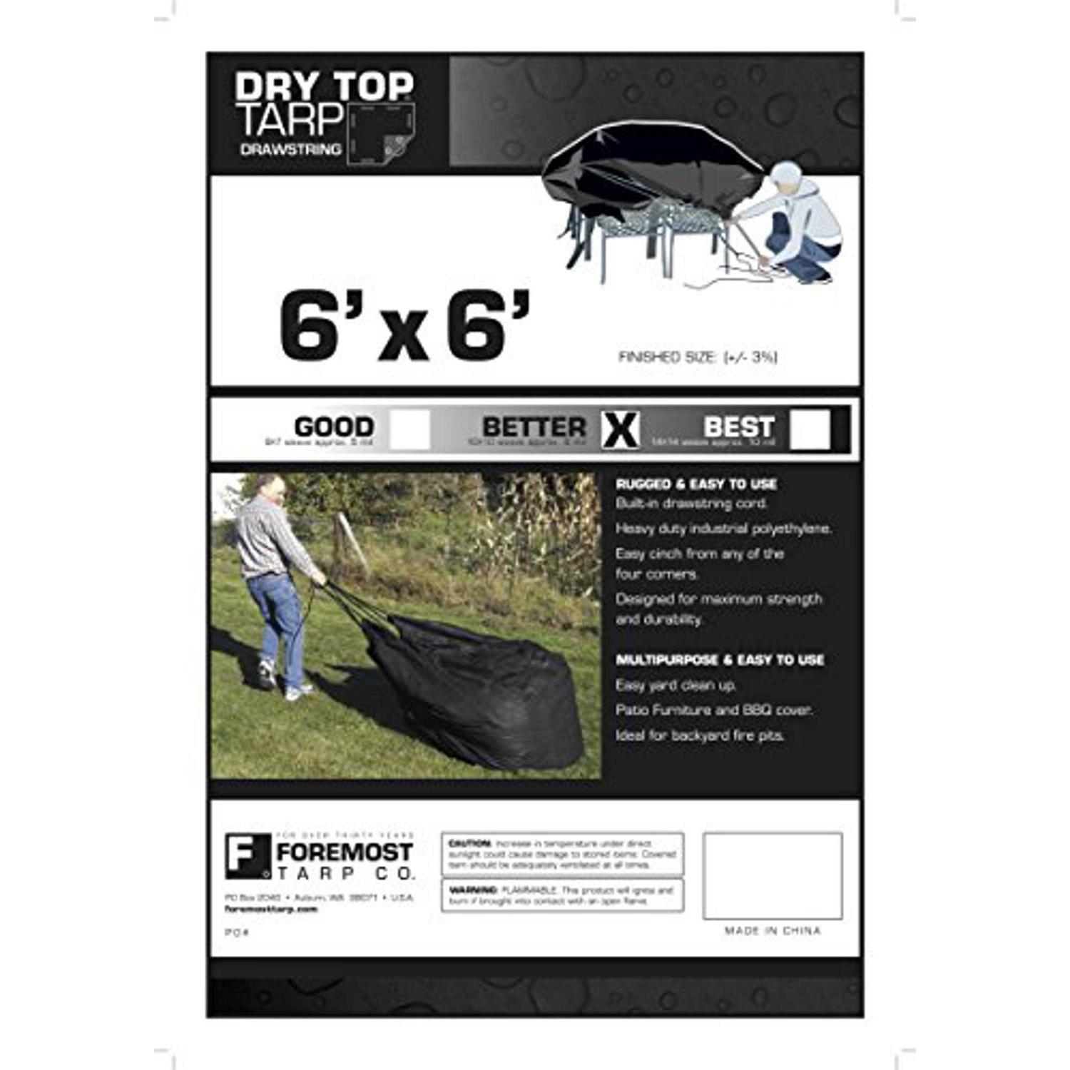 Foremost Dry Top Heavy Duty Polyethylene Tarp Black - Cheap Fitting