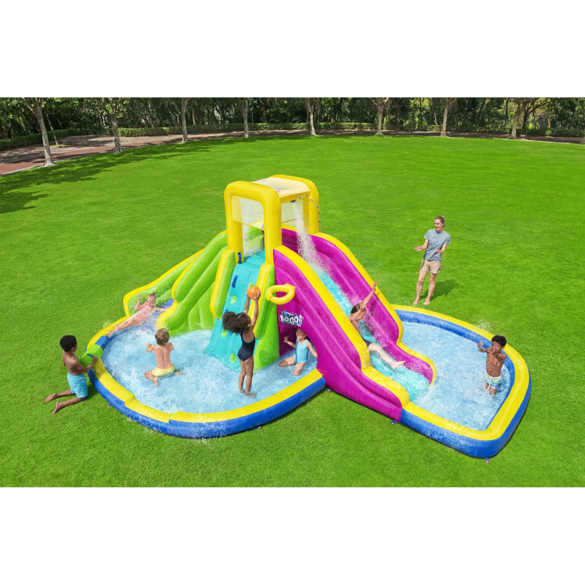 Bestway H2OGO! Funfinity Splash Kids Inflatable Mega Water Park with Blower - Cheap Fitting