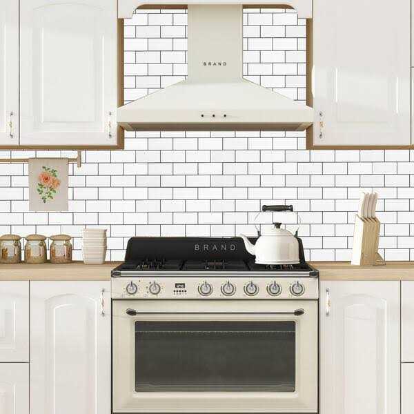 Yipscazo 12 in. x 12 in. PVC White Grout Peel and Stick Backsplash Subway Tiles for Kitchen - Cheap Fitting