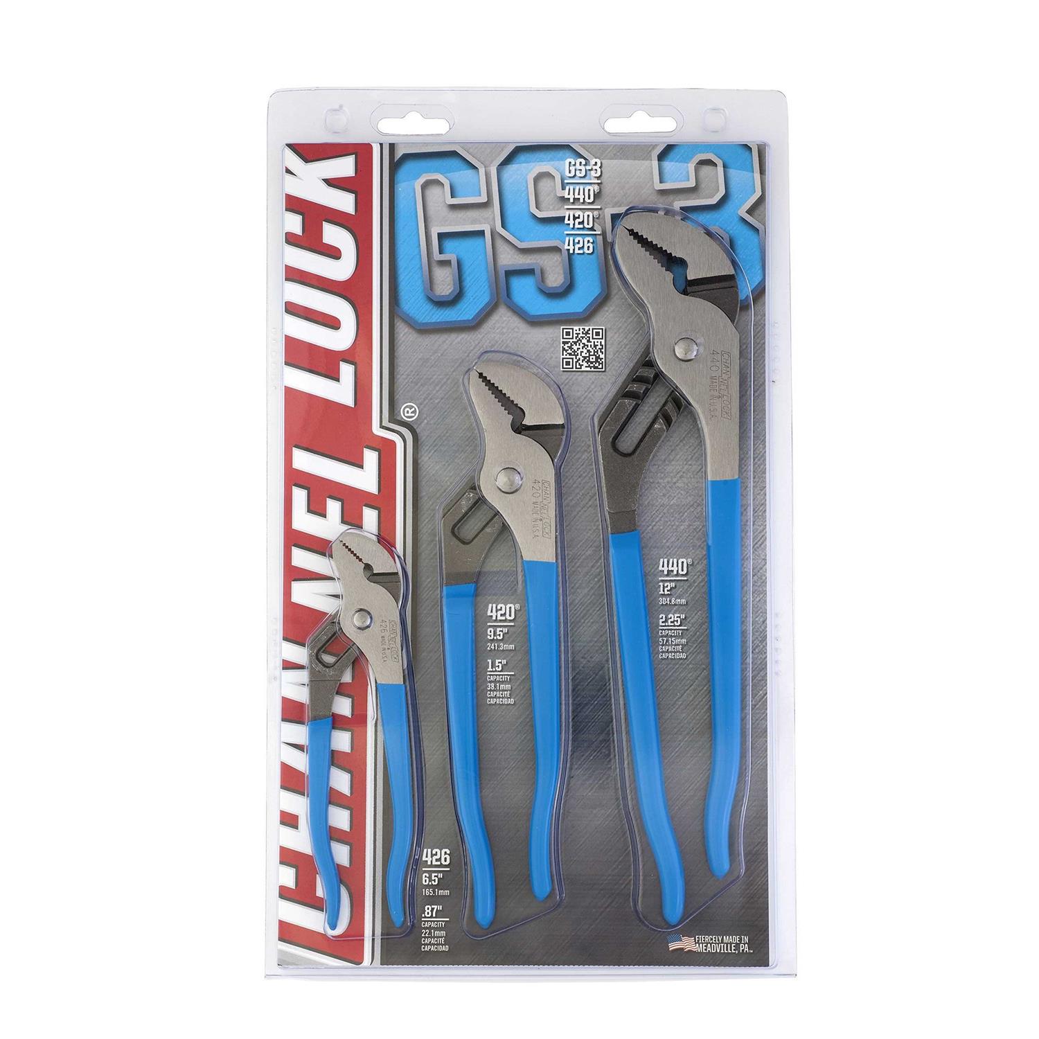 Channellock GS-3 3 Piece Tongue and Groove Plier Set - Cheap Fitting