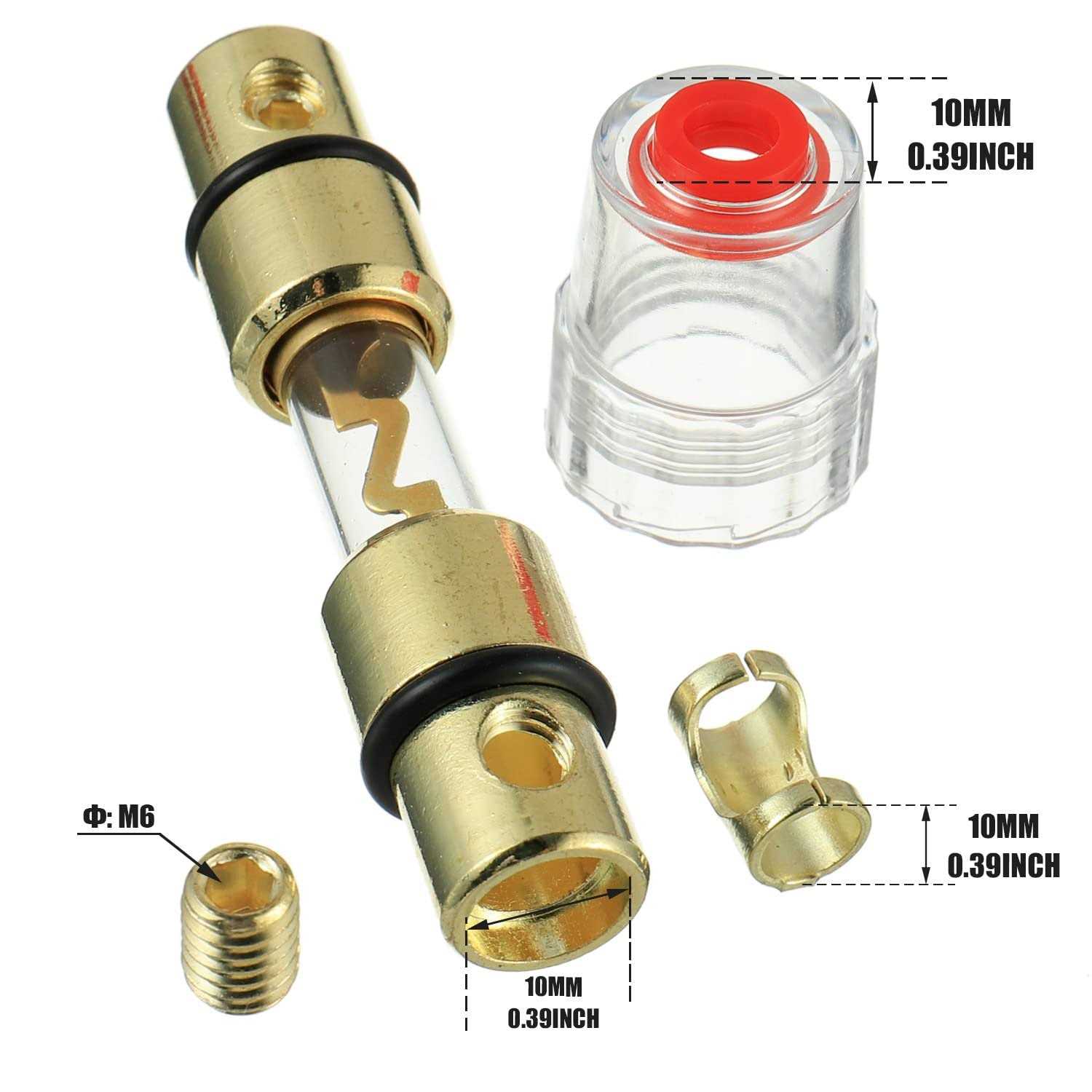 Bojack 4-8 Gauge AWG in-line Agu Fuse Holder Amp Agu Fuses for Car Audio - Cheap Fitting