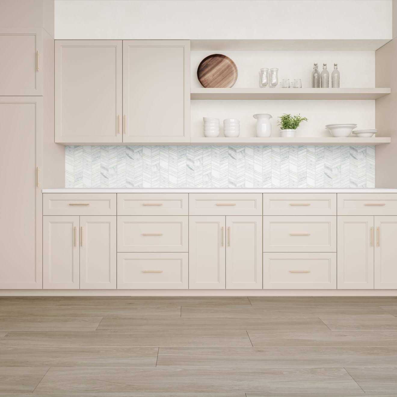 Bedrosian Tile & Stone Ferrara Honed Chevron Marble Mosaic Tile - Cheap Fitting