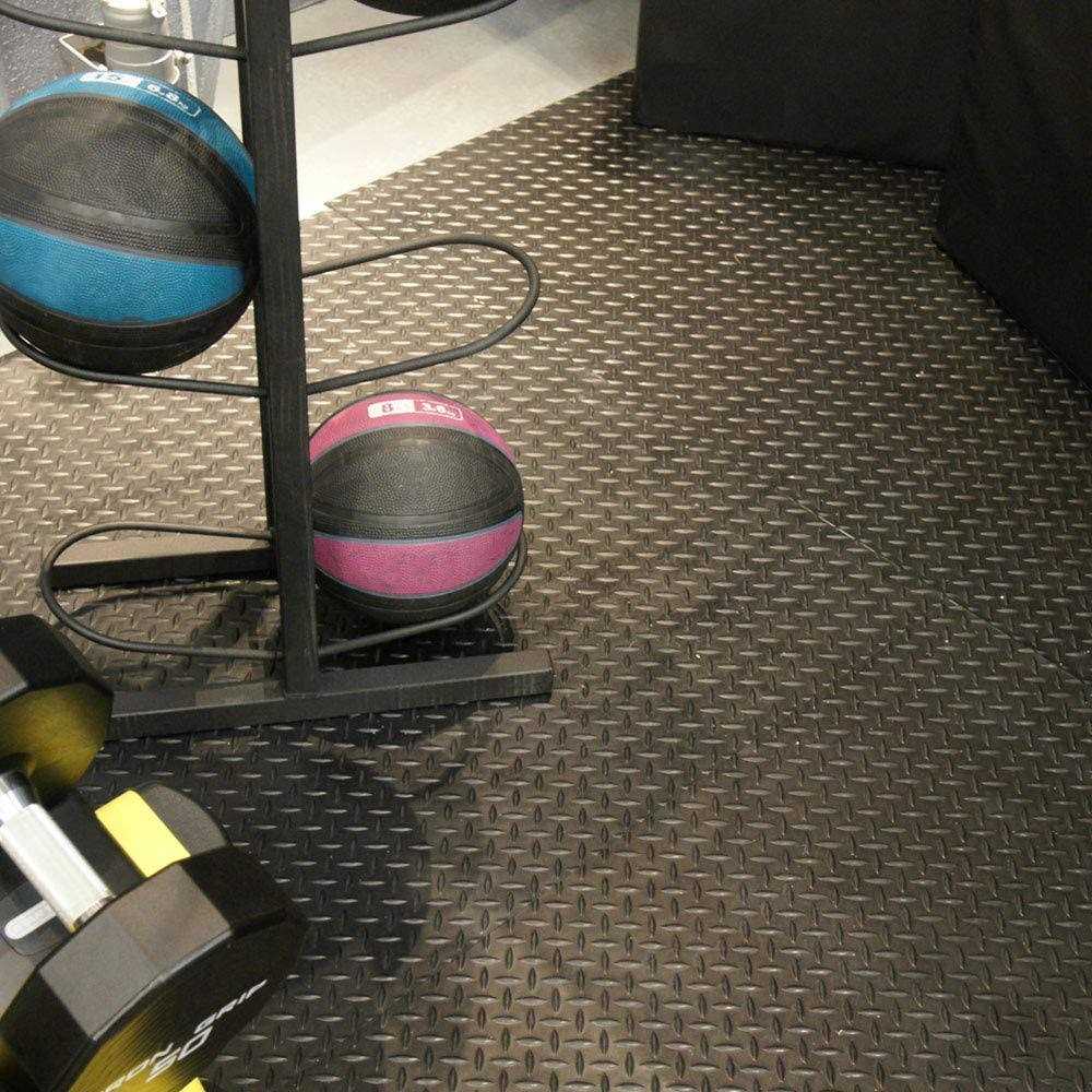 Rubber-Cal Diamond-Plate 4 ft. x 1 ft. Garage Flooring Roll - Cheap Fitting