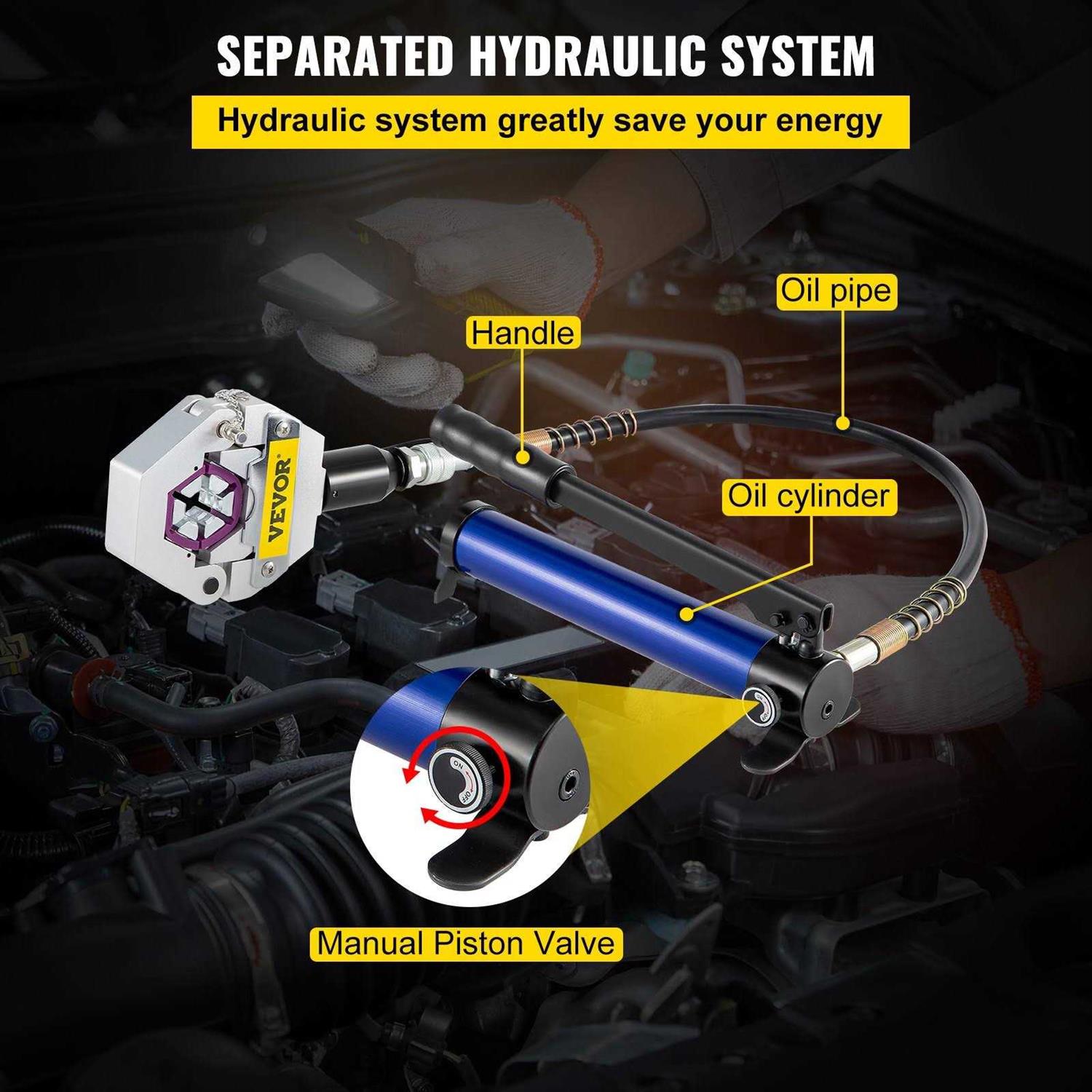 VEVOR Separable Hydraulic Hose Crimper 7 Dies with Aluminum Pump Ac Air Condtioning Handheld Crimping Set YGQYYFLSPLB000001V0 - Cheap Fitting