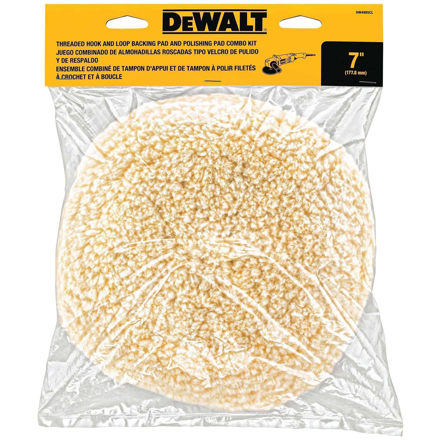 Dewalt DW4985CL 7 Wool Buffing Pad and Backing Pad Kit - Cheap Fitting