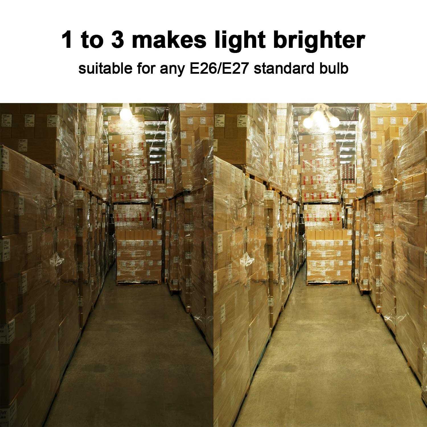 DiCUNO 3 in 1 E26 Light Socket Splitter Adapter Standard Base Led Bul - Cheap Fitting