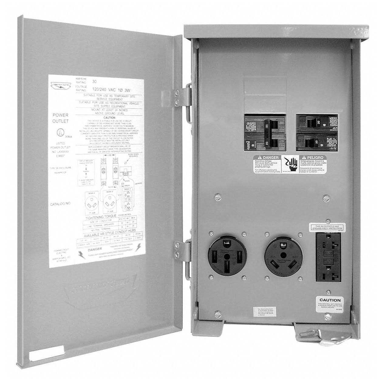 Connecticut Electric 80A Outdoor Power Outlet - Cheap Fitting