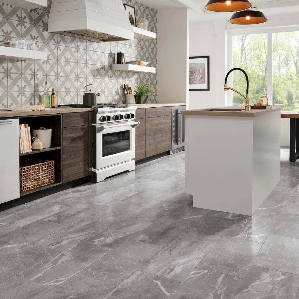 Mohawk ForeverStyle Gray Marble 12-in x 24-in Lappato Porcelain Marble Look Floor and Wall Tile FS021224HC1LK - Cheap Fitting