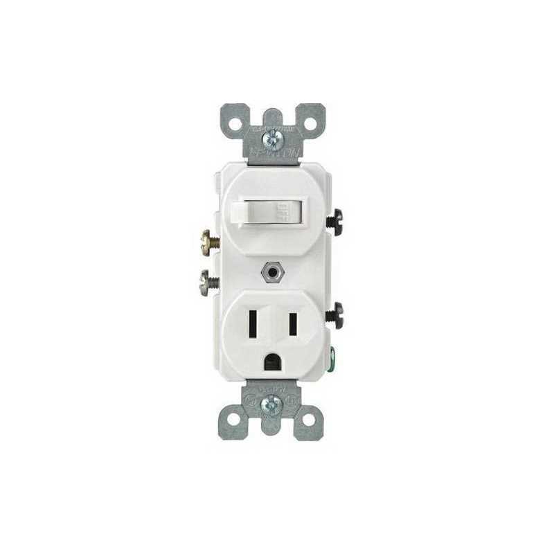 Leviton Combination Switch/Outlet White R62-T5225-0WS - Cheap Fitting