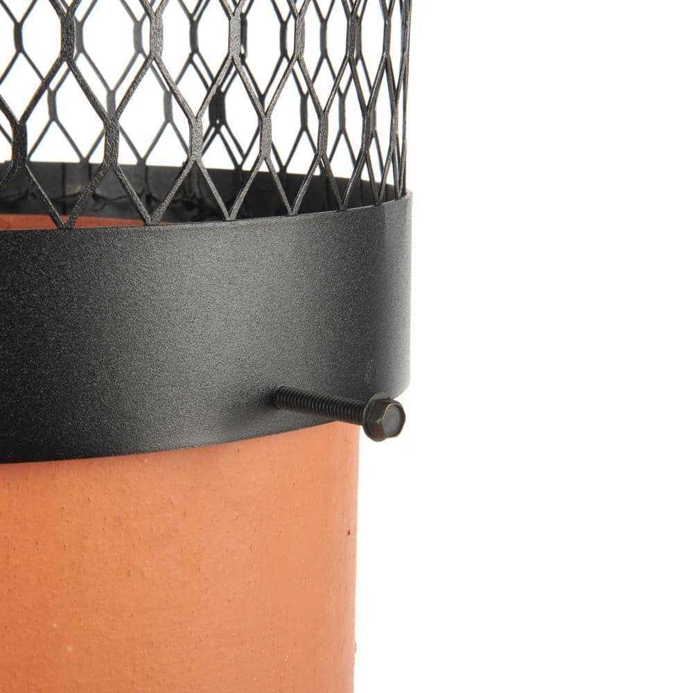 Draft King CBO10 Round Black Galvanized Steel Bolt on Single Flue Chimney Cap - Cheap Fitting