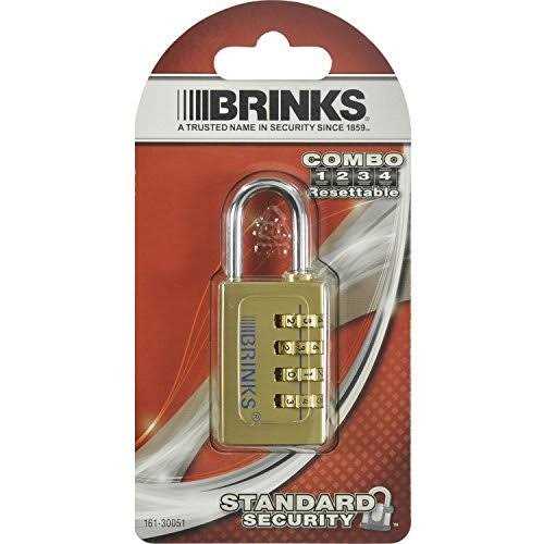 Brinks 4-Dial Solid Brass Resettable Combination Padlock - Cheap Fitting