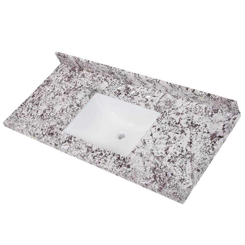 Home Decorators Collection 49 in. W x 22 in. D Cultured Marble White Rectangular Single Sink Vanity Top in Bianco Antico - Cheap Fitting