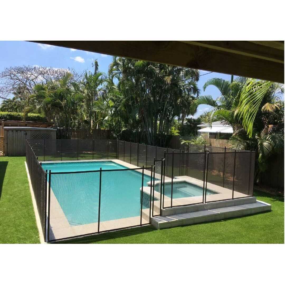 Pool Fence DIY 12’x5′ Fence Section with 5 Poles in Black - Cheap Fitting