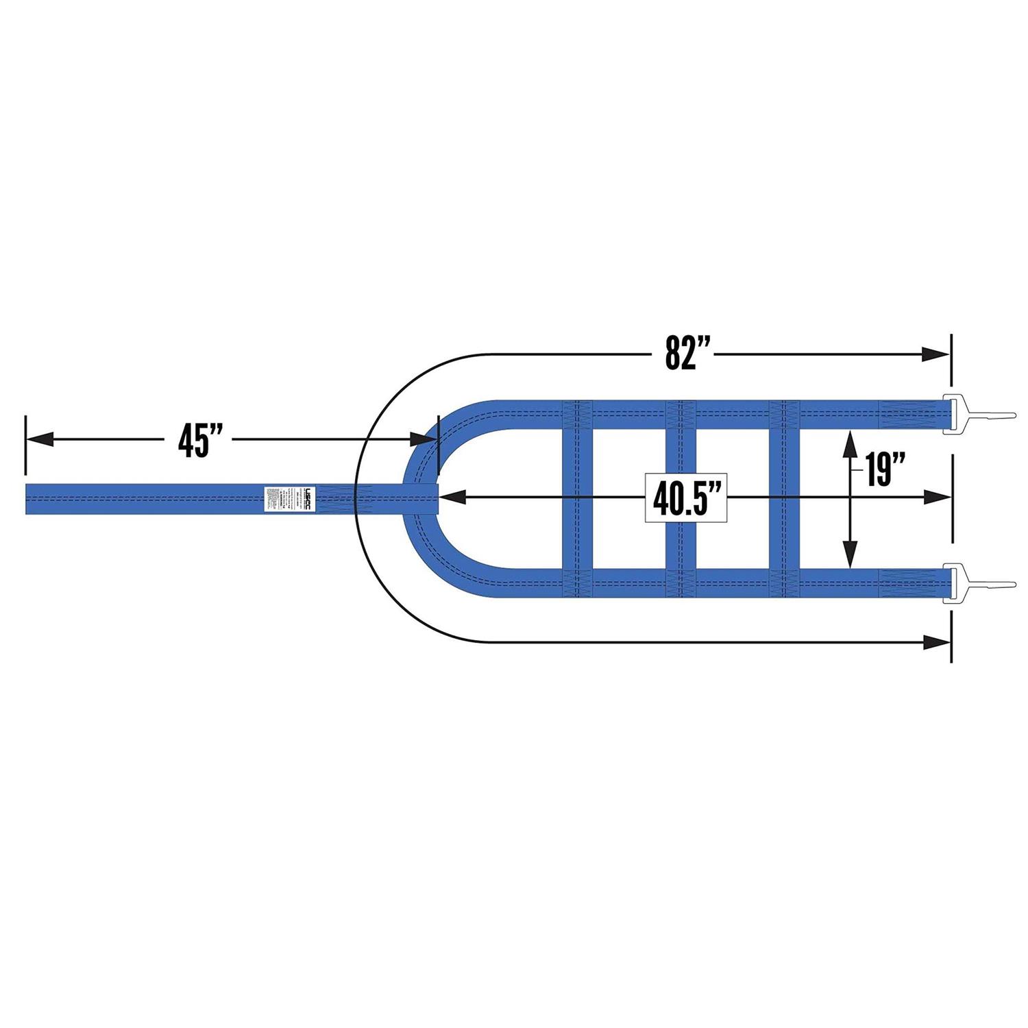 US Cargo Control Blue Extra Large Tow Dolly Basket Strap with Flat Hooks - Cheap Fitting