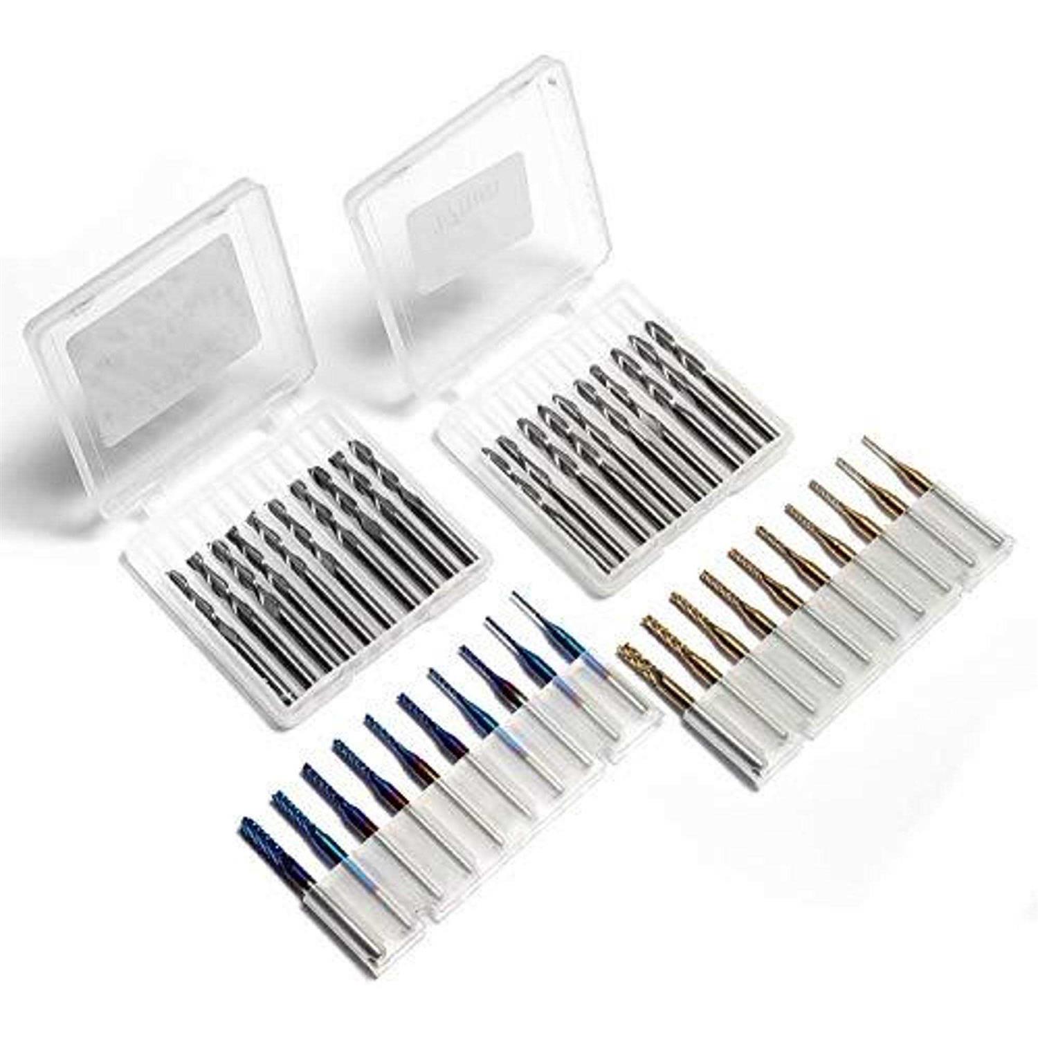Genmitsu 40pcs End Mills CNC Router Bits 1/8 Shank CNC Cutter Milling Carving Bit Set Including 2-Flute Flat Nose & Ball Nose - Cheap Fitting