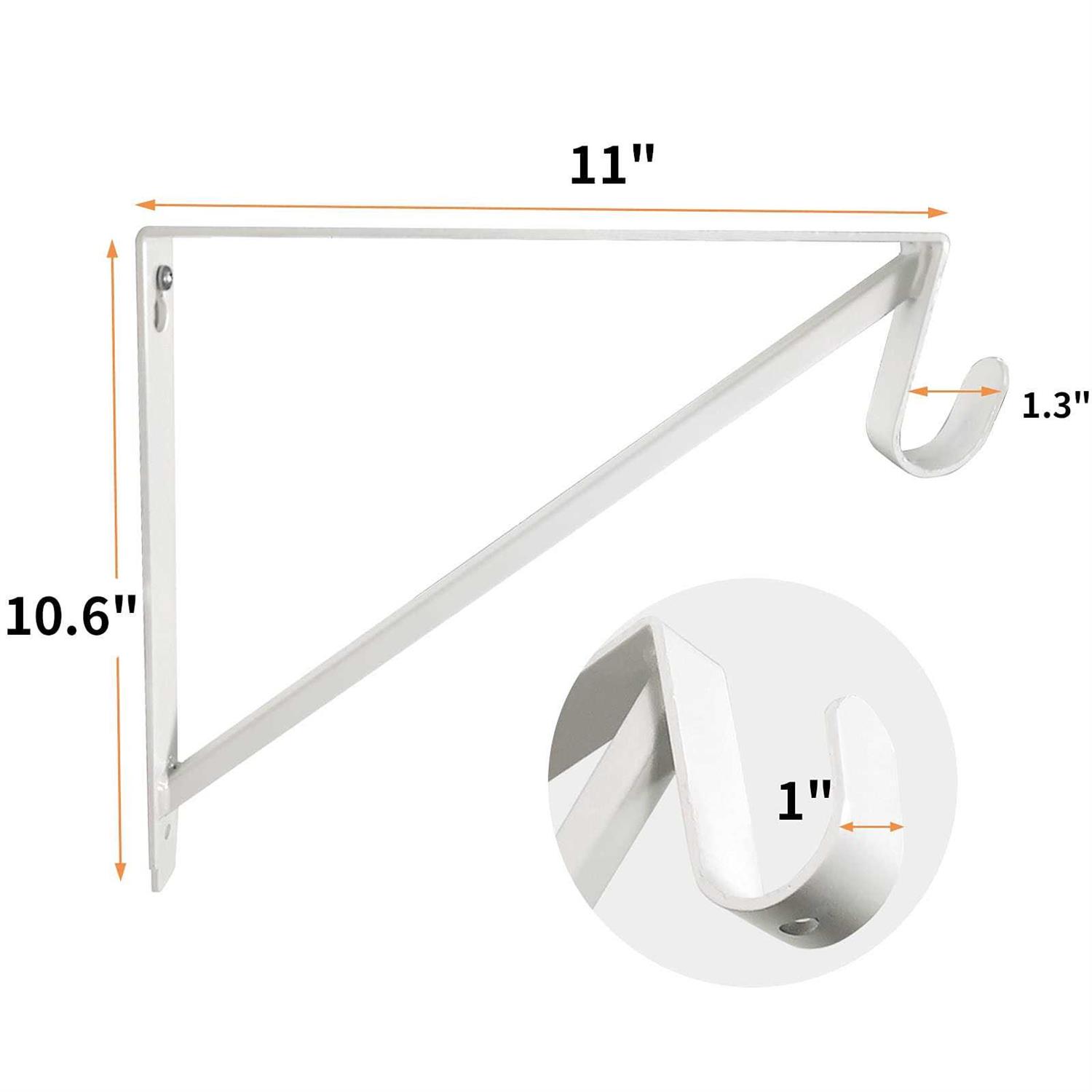 Homydom Heavy Duty Closet Shelf and Rod Brackets - Cheap Fitting