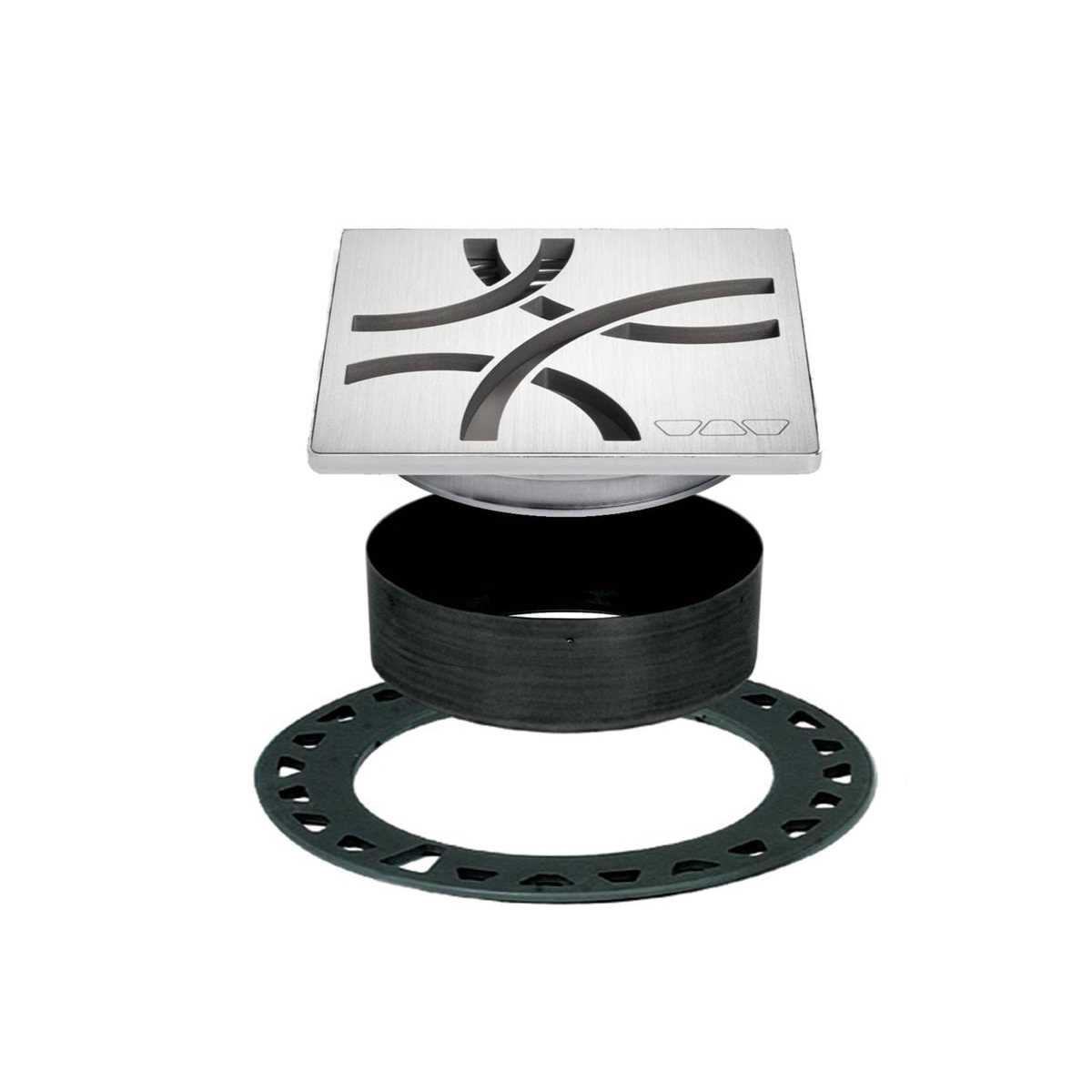 Schluter Kerdi-Drain 4in. Grate Matte Black Curve - Cheap Fitting