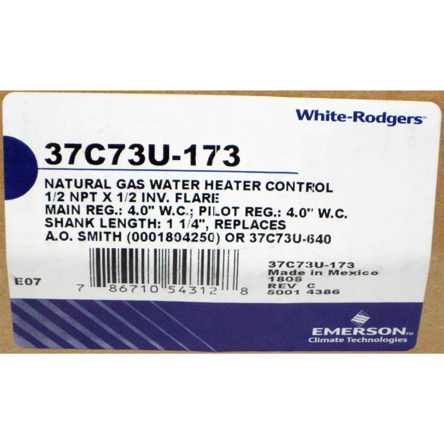 Water Heater Gas Thermostat White Rodgers 37C73U-173 - Cheap Fitting