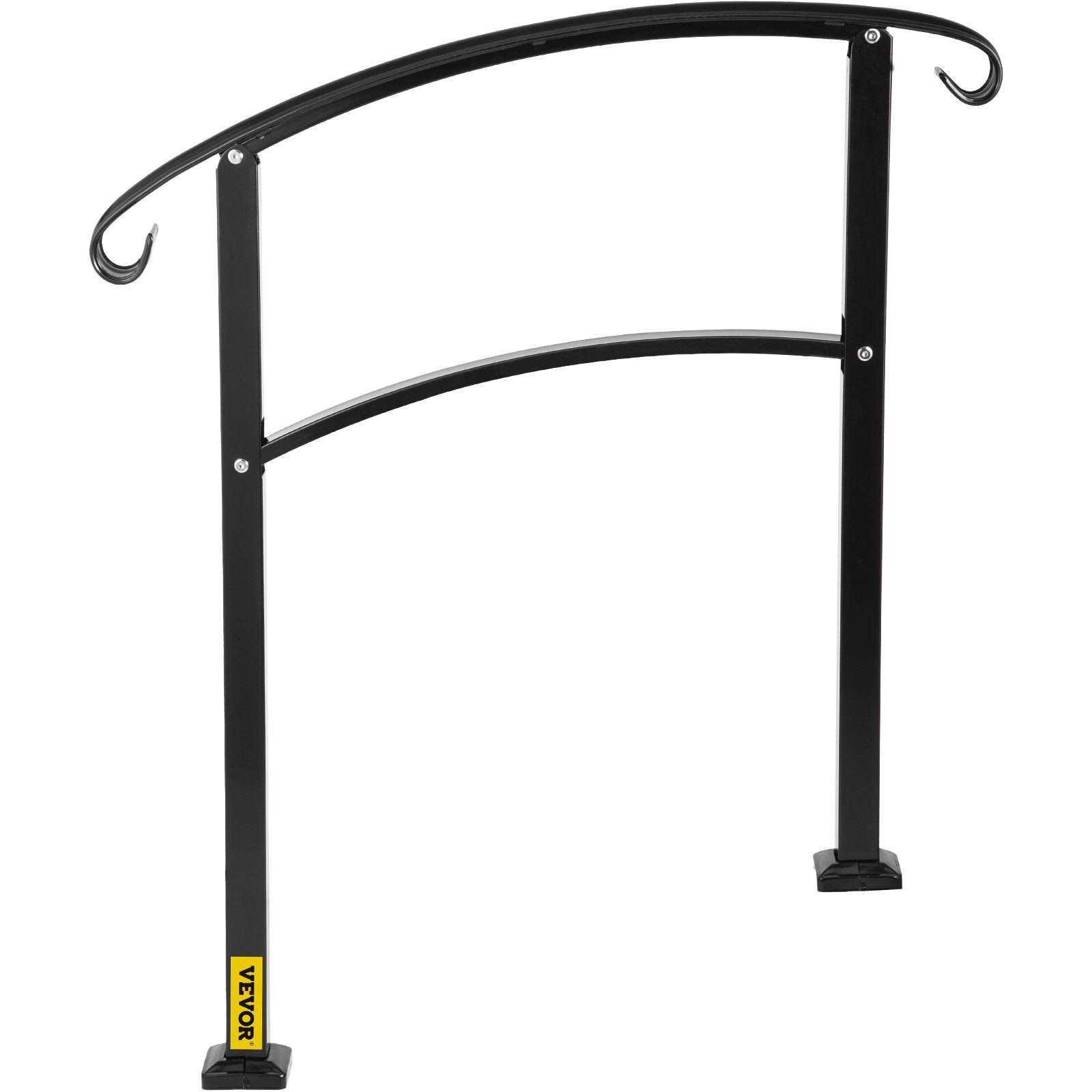 VEVOR Handrail 1 or Steps Stair Railing Wrought Iron Banister Hand Outdoor Steps - Cheap Fitting