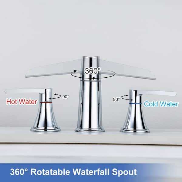 Rainlex Widespread Faucet 2-handle Bathroom Faucet with Drain Assembly - Cheap Fitting