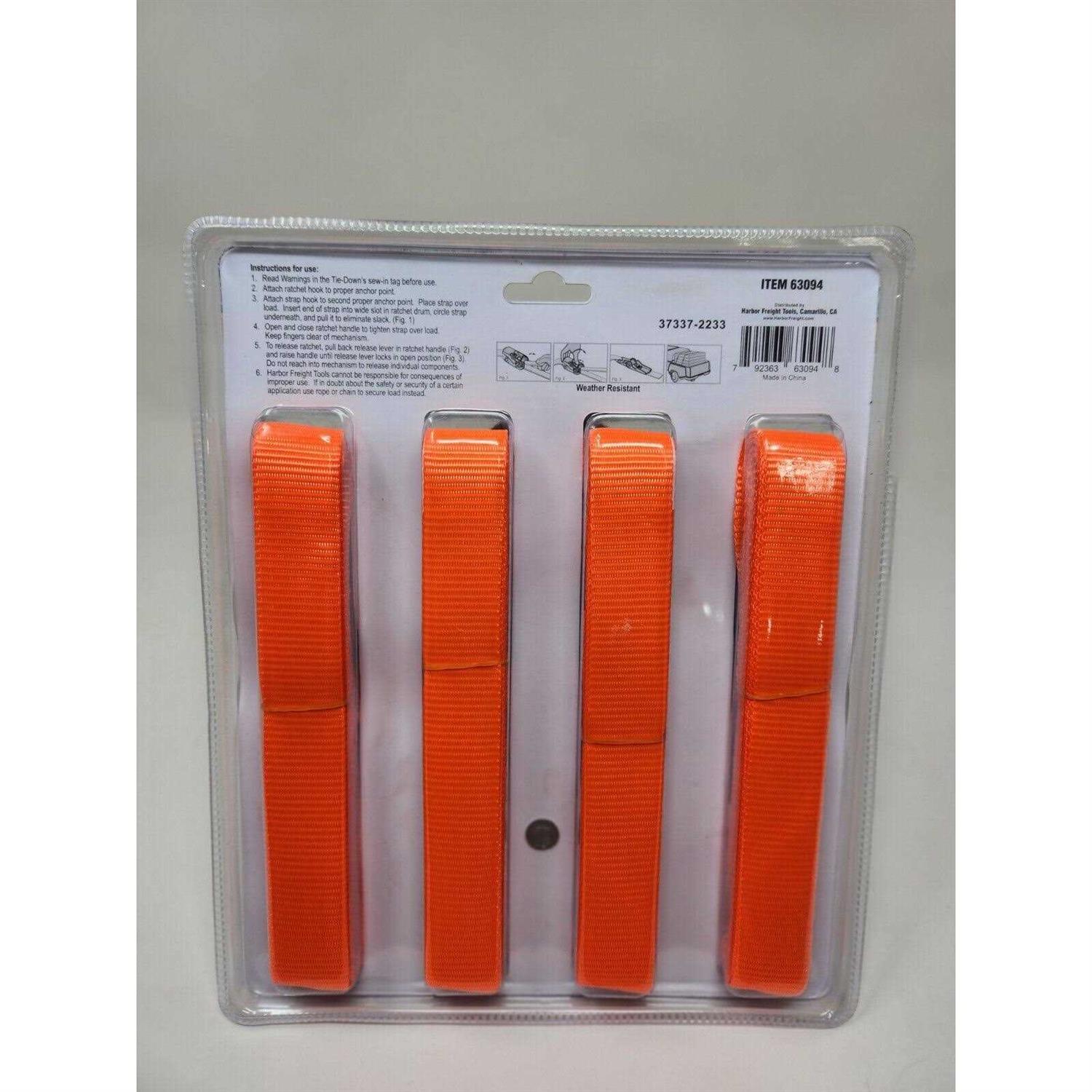 Haul-Master 400 lb Capacity 1 in x 15 ft Ratcheting Tie Down Straps - Cheap Fitting