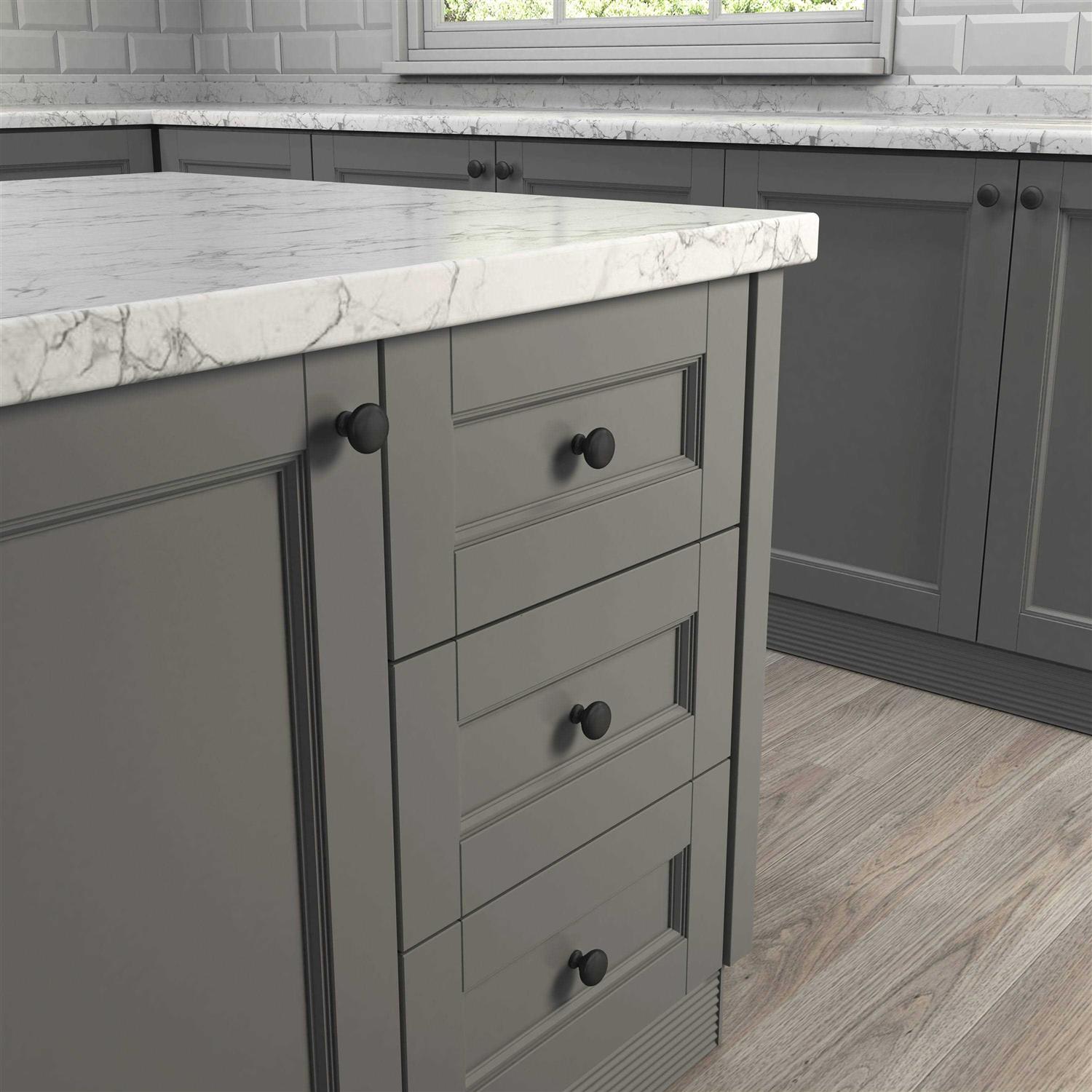 Gatehouse Round Transitional Cabinet Knob Z772B-31-DBK - Cheap Fitting