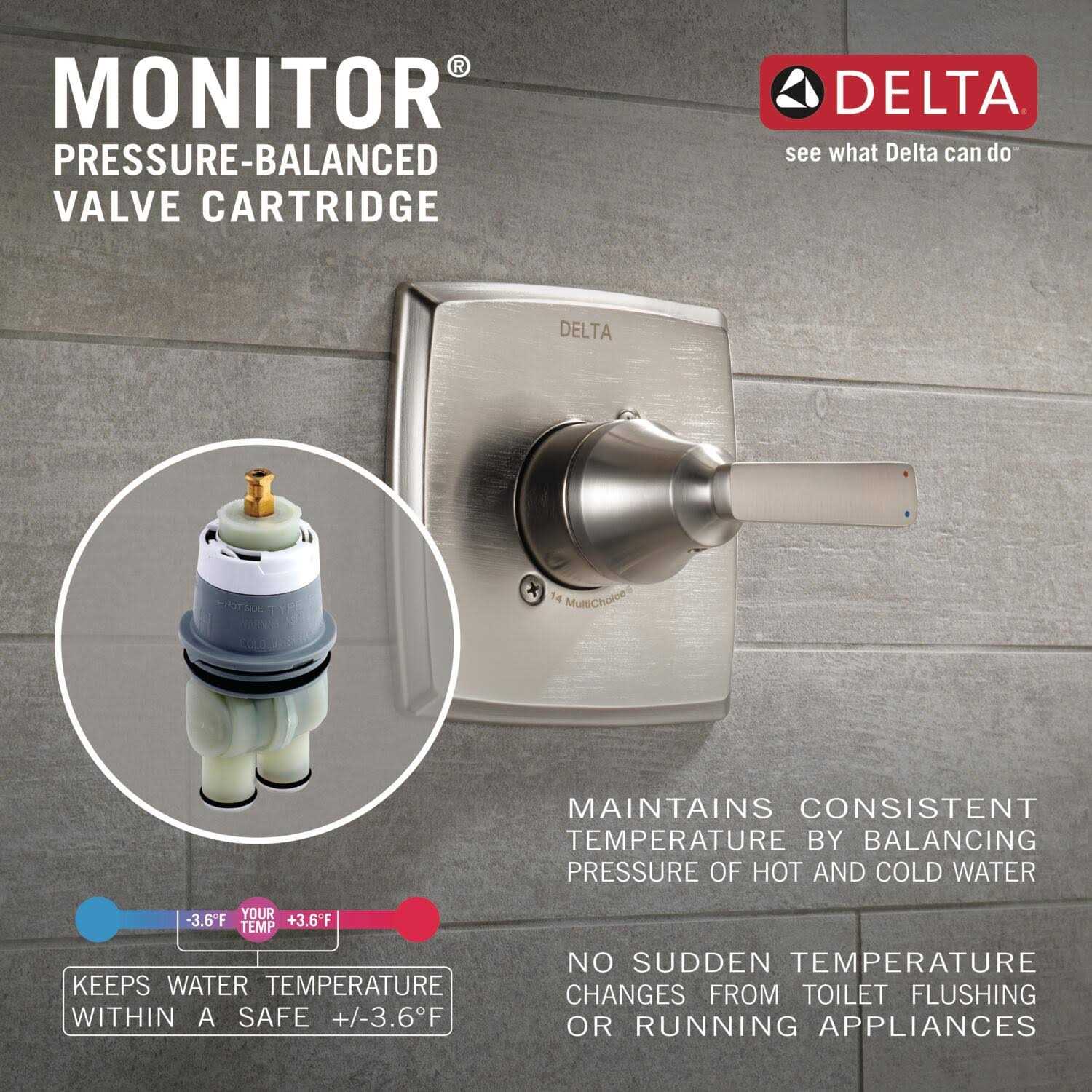 Delta Modern Monitor 14 Series Shower Trim T14259-BLLHD-PP - Cheap Fitting