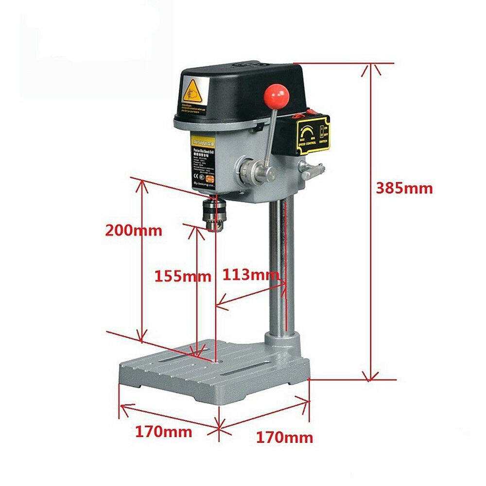 110V 340W 0-16000rpm 3-Speed Heavy Duty 1-10mm Bench Drill Press Workshop Mounted Drilling Chuck Drilling Stand Chuck Adjust Metal Wood Plastic Open - Cheap Fitting