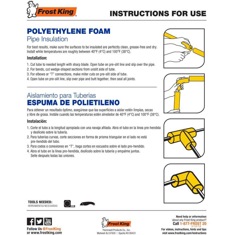 Frost King 6-ft Foam Tubular Pipe Insulation P111XB/6 - Cheap Fitting