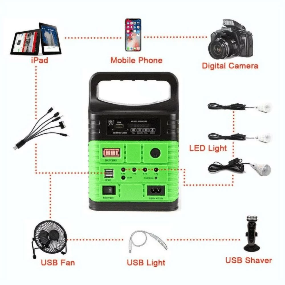 Portable Power Station and Solar Generator with 10W Solar Panel, Flashlights, Camp Lamps with Battery USB Charger Back-up Electric System Home Emergency Power Outdoor - Cheap Fitting