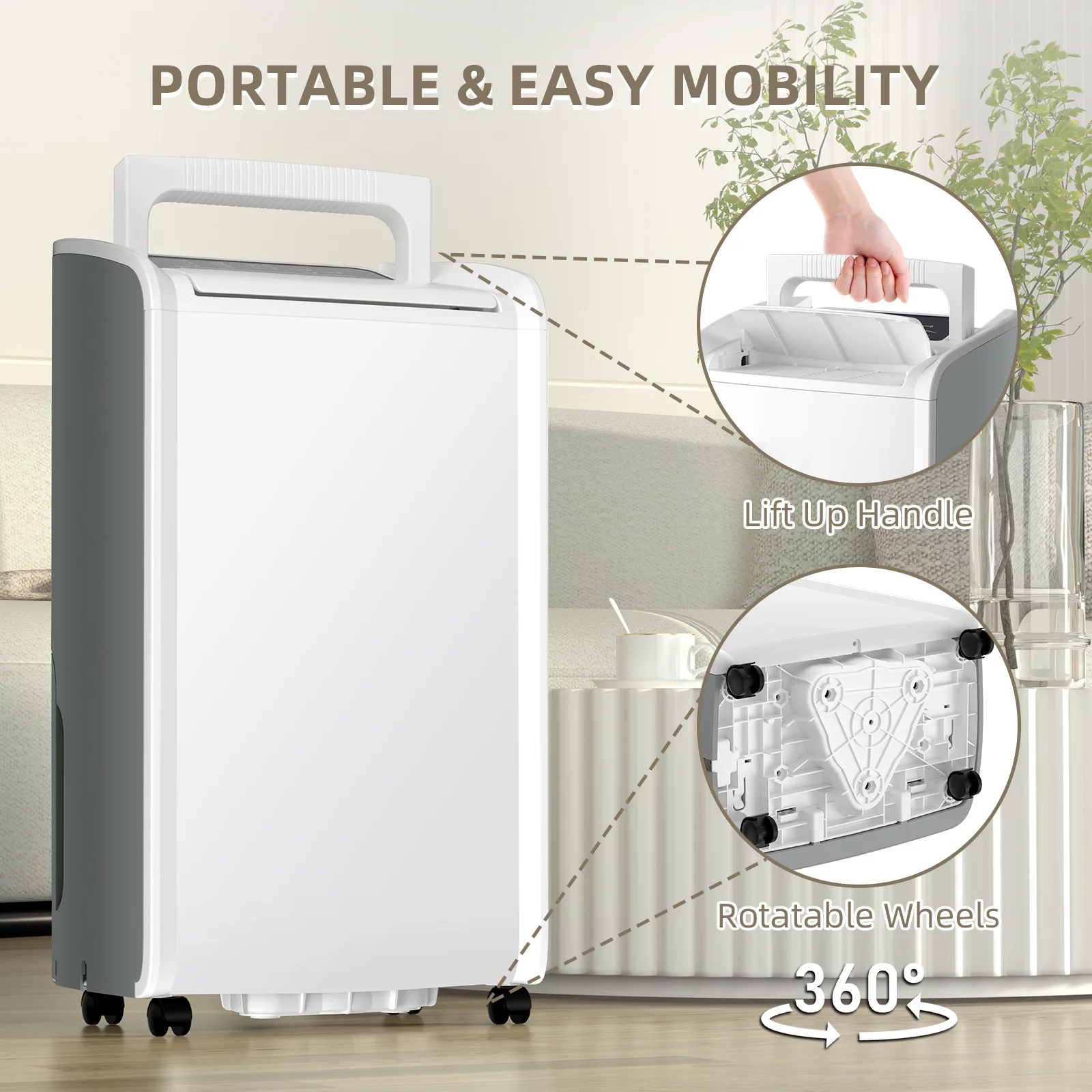 Rocyis 70 Pints 4,500 Sq. Ft. Home Dehumidifier for Large Room, Basement with Auto Shut off, Drain Hose, Reusable Filter Humidity Control for Bedroom, Bathroom - Cheap Fitting