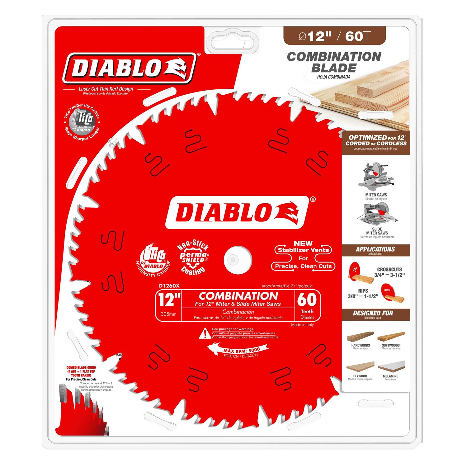 Diablo Combination Saw Blade D1260X - Cheap Fitting