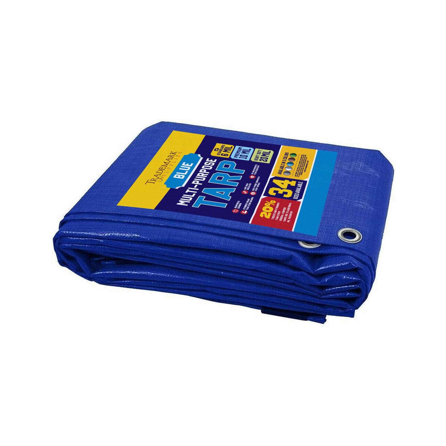 Trademark Supplies Tarp Cover Brown/Black Heavy Duty Thick Material, Waterproof, Great for Tarpaulin Canopy Tent, Boat, RV Or Pool Cover - Cheap Fitting