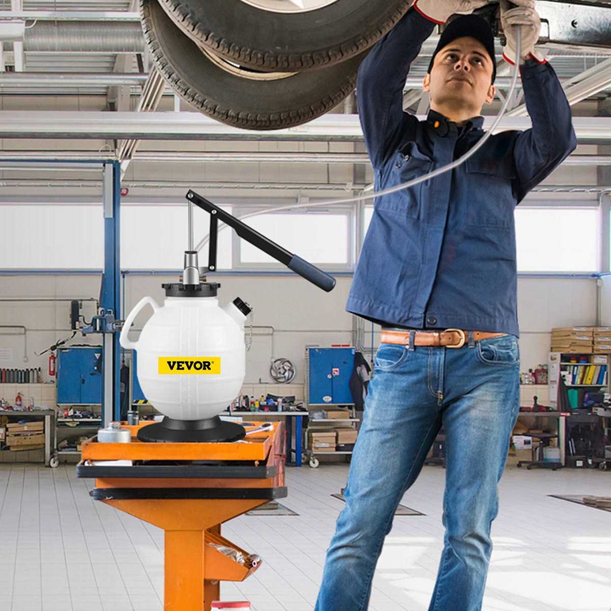 VEVOR Transmission Fluid Pressure Bleeder 7.5 L Large Capacity Transmission Oil Replacement Tool Set with 8 Pcs ATF Filler Adapters - Cheap Fitting