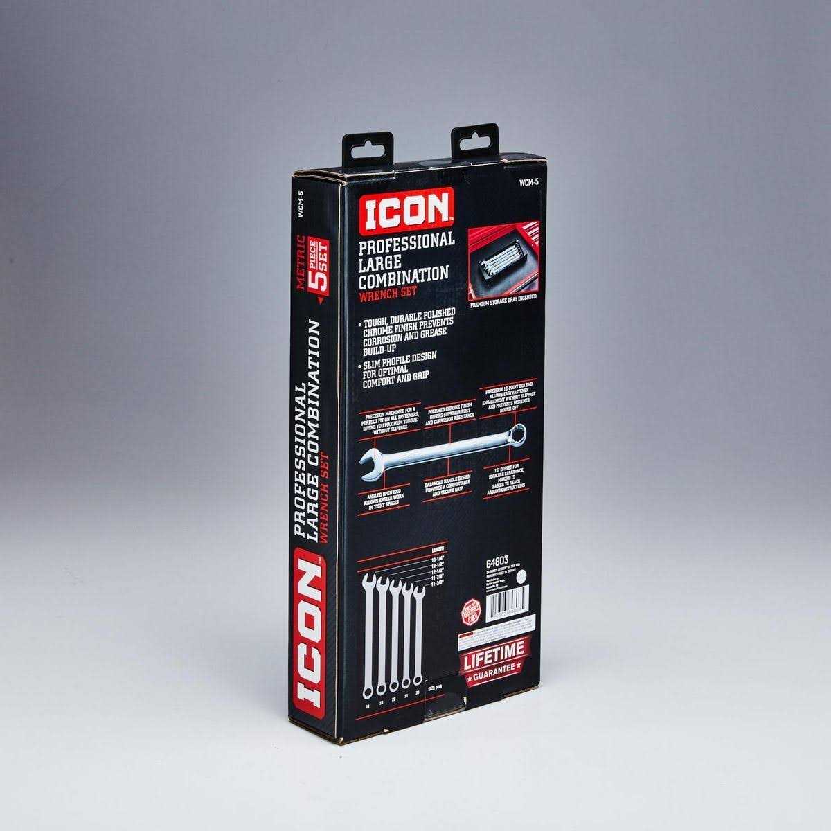 Icon Metric Professional Large Combination Wrench Set - Cheap Fitting