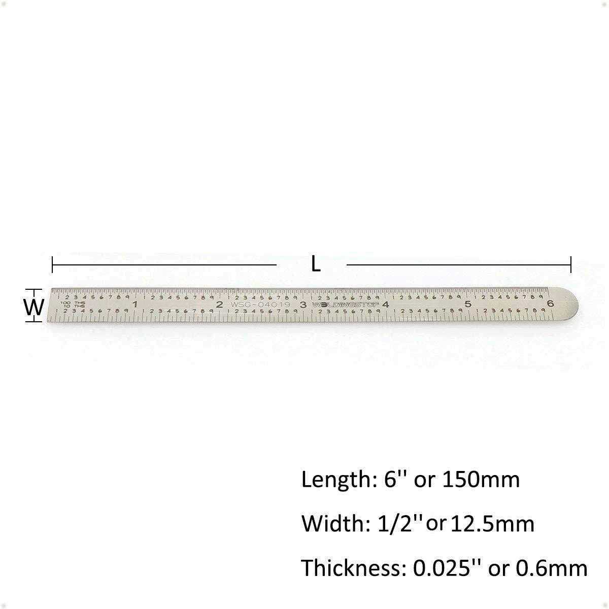WeldingStop 6 in Machinist Ruler Scale 5R 10ths 1/100 1/32 1/64 Graduation Flexible Decimal Inch Steel Rule - Cheap Fitting