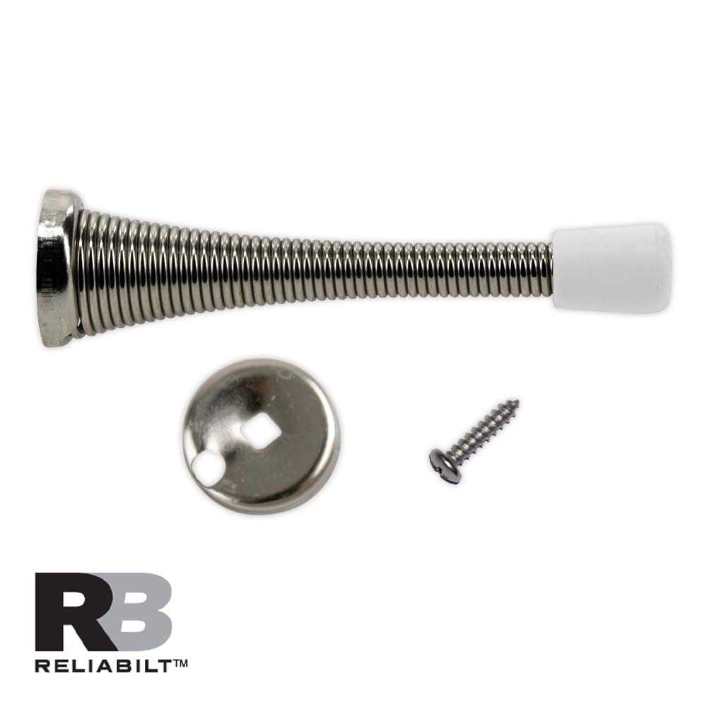 RELIABILT 3-3/4-in Satin Nickel Spring Door Stop Rubber 605710 - Cheap Fitting
