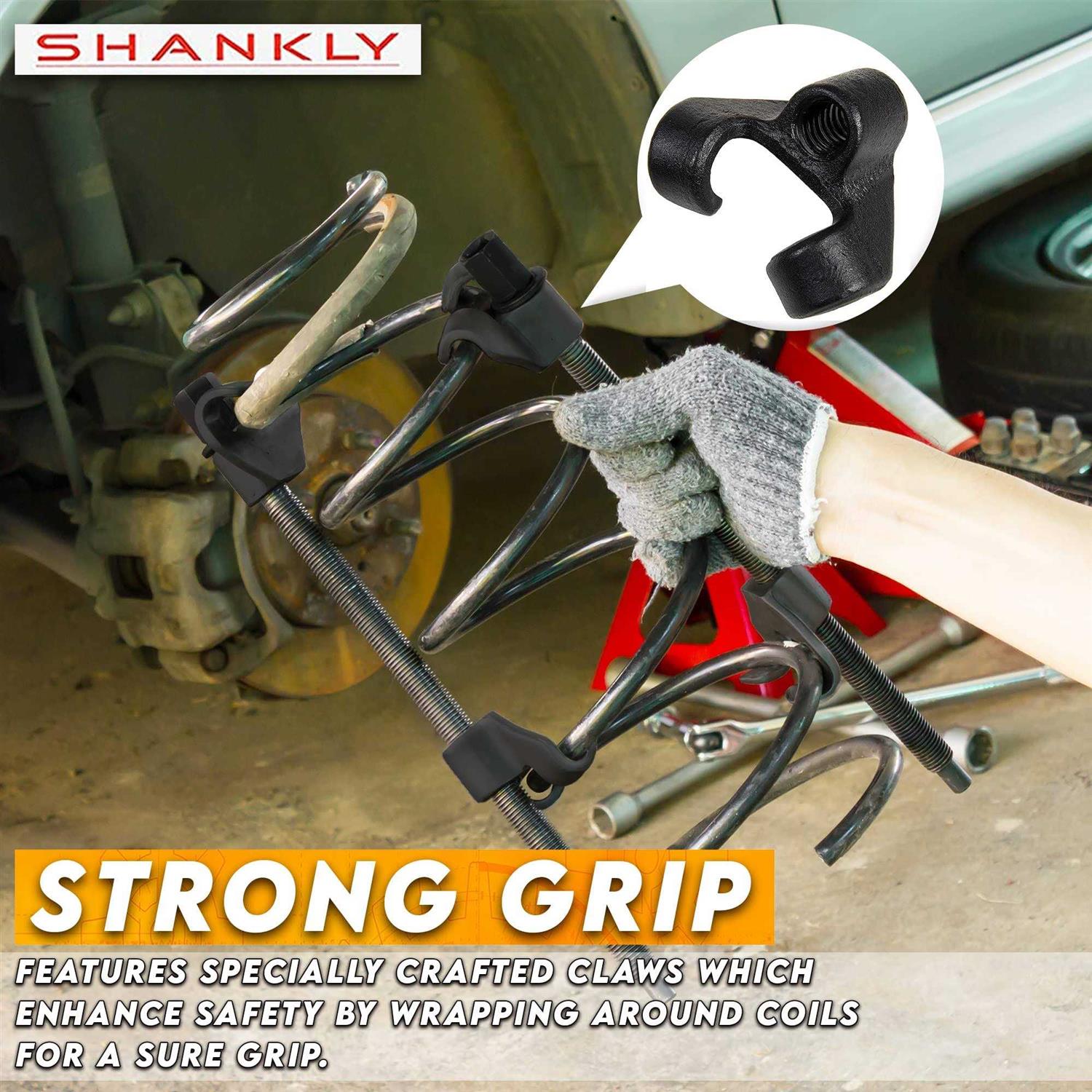 Shankly Coil Spring Compressor Tool or Strut Spring Compressor with 2 Steel Jaw Claws to Wrap Coil Spring Heavy Duty Spring Compression 370mm Drop Forged - Cheap Fitting