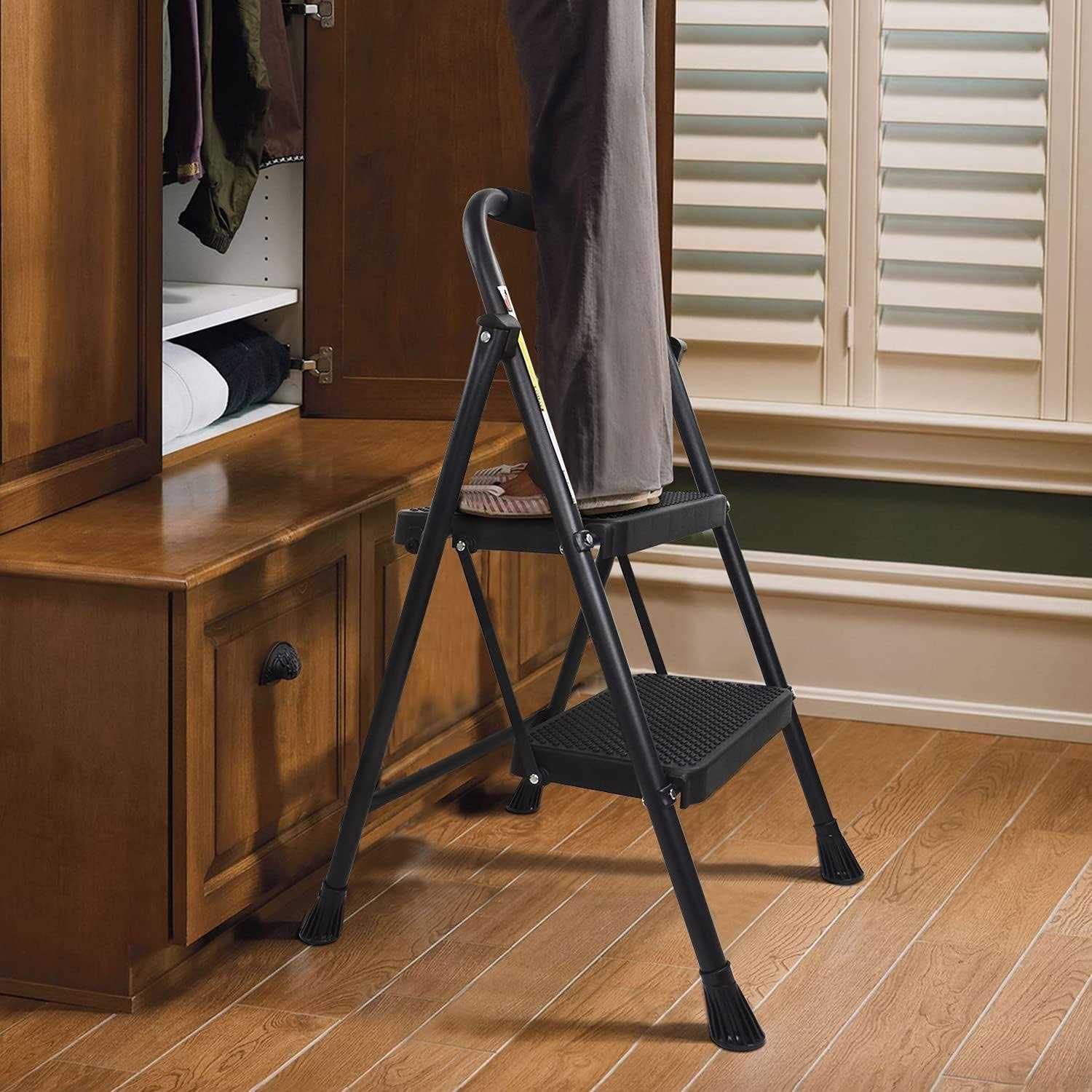 HBTower 3 Step Ladder Folding Step Stool with Wide Anti-Slip Pedal - Cheap Fitting