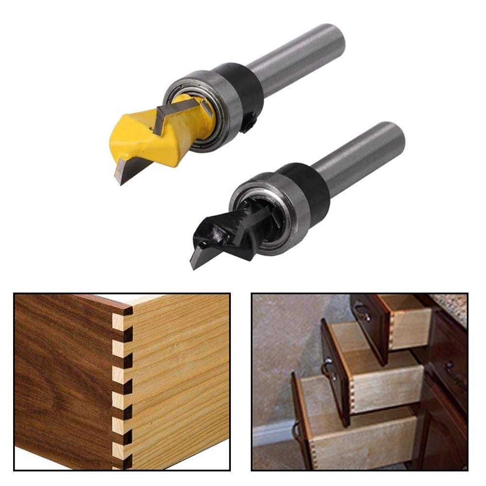 Wolfride 2pcs Dovetail Router Bits 14 Inch Shank Dovetail Joint Route - Cheap Fitting