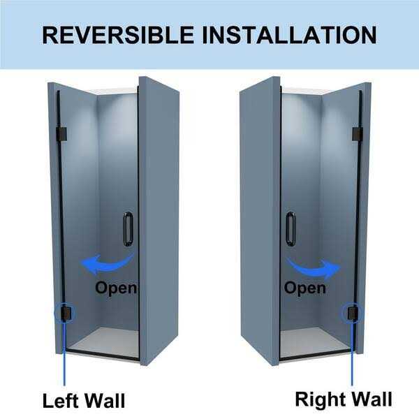 ES-DIY 72 in. H Frameless Hinged Shower Door Handle and Clear Glass - Cheap Fitting