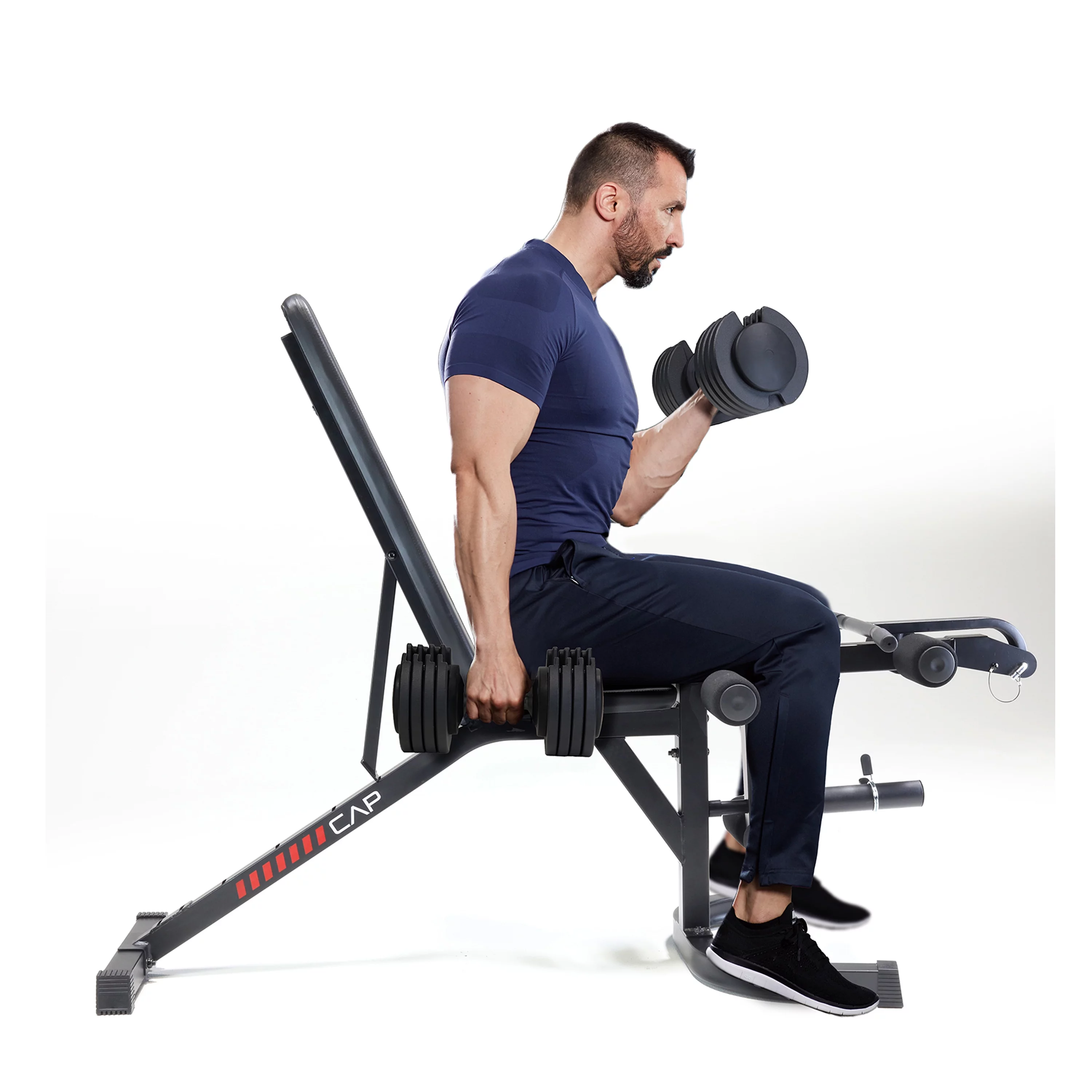 CAP Deluxe Adjustable Utility Weight Bench with Preacher Curl and Leg Press Attachment - Cheap Fitting