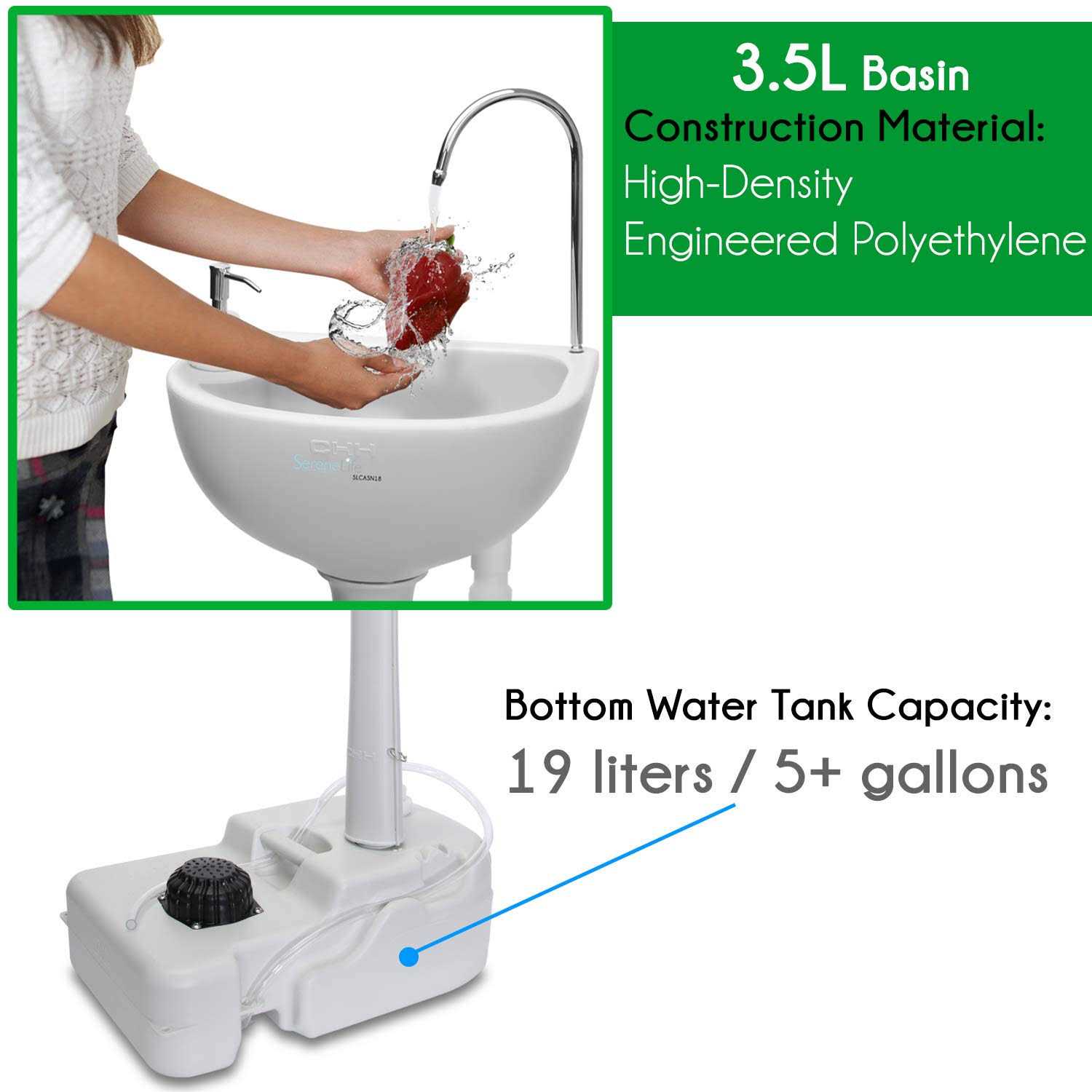 Serenelife Portable Hand-Wash Sink / Faucet Station - Cheap Fitting