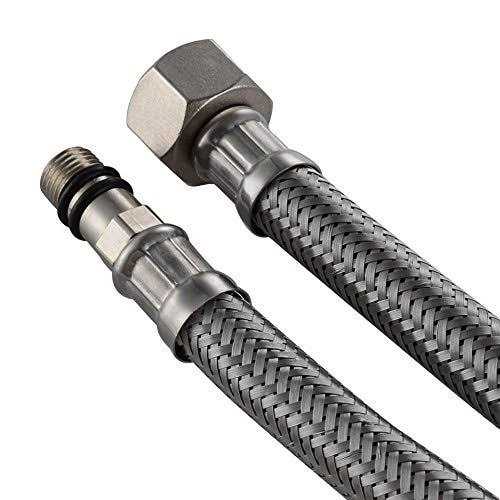 Homevacious Long Bathroom Kitchen Faucet Connector Braided Supply Hose 3/8-Inch Female Compression Stainless Steel - Cheap Fitting