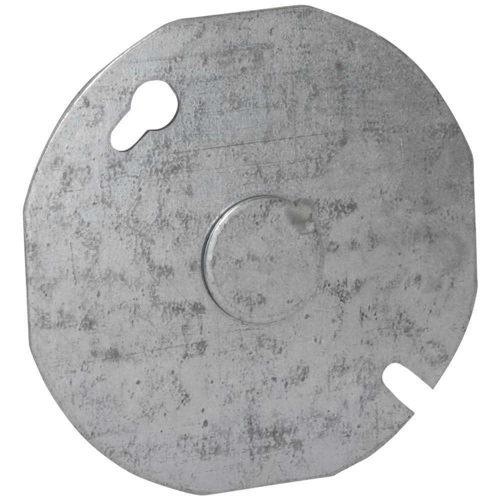 Southwire 4 in. Duplex Receptacle Gray Round Box Cover - Cheap Fitting